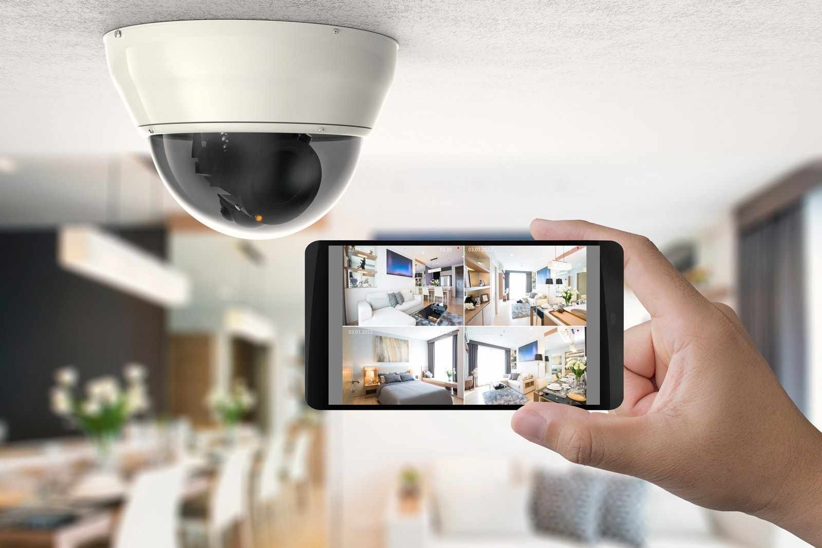 Professionally installed home security camera